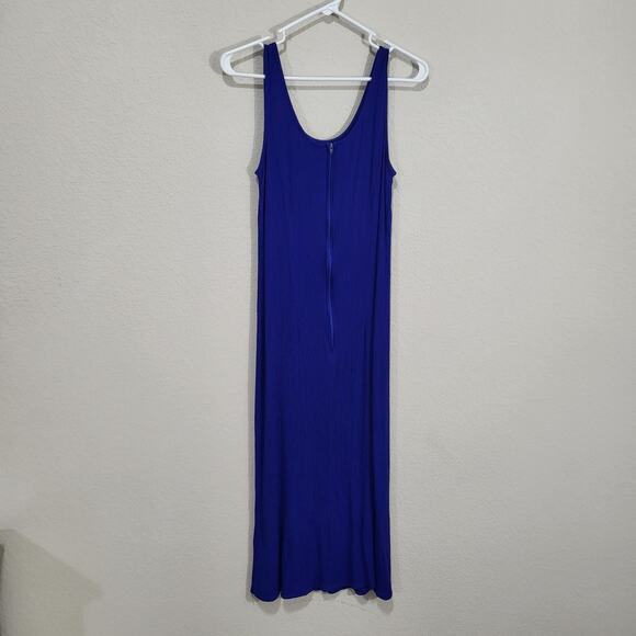 K Studio Dress Womens Small Blue Sleeveless Midi Summer Casual Resort Minimalist - Picture 2 of 10